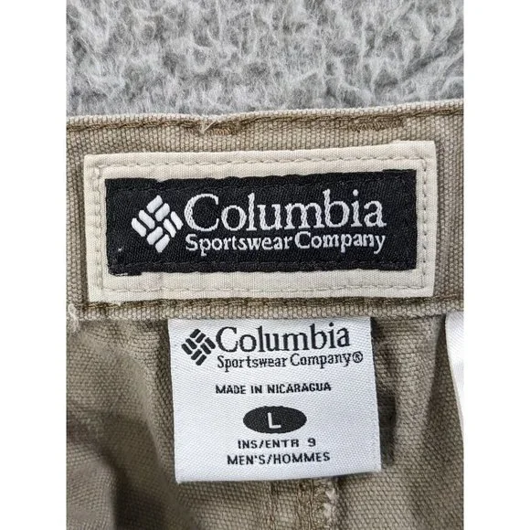 Columbia Shorts Mens Large Cotton Canvas Cargo Trail Hiking Outdoor Beige - Picture 3 of 16